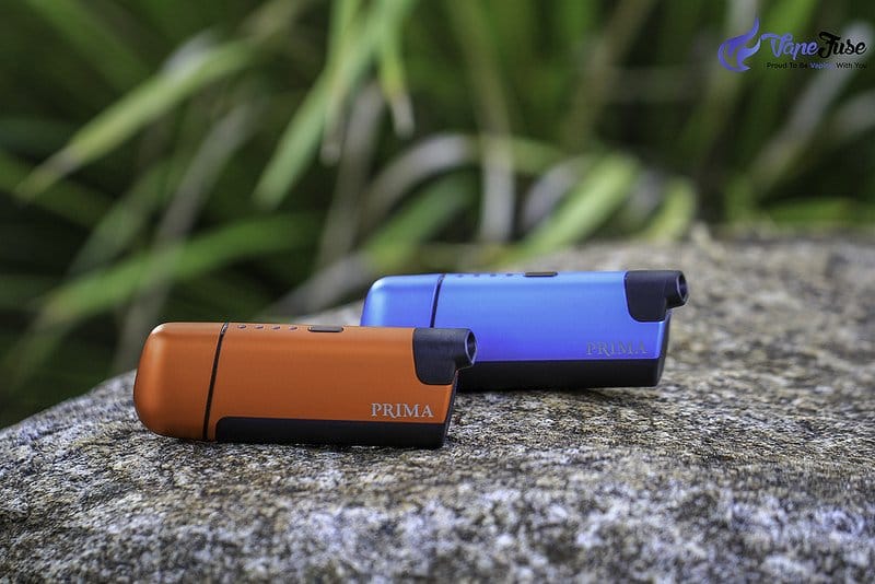 Vapir Prima portable vaporizer in blue and orange colours