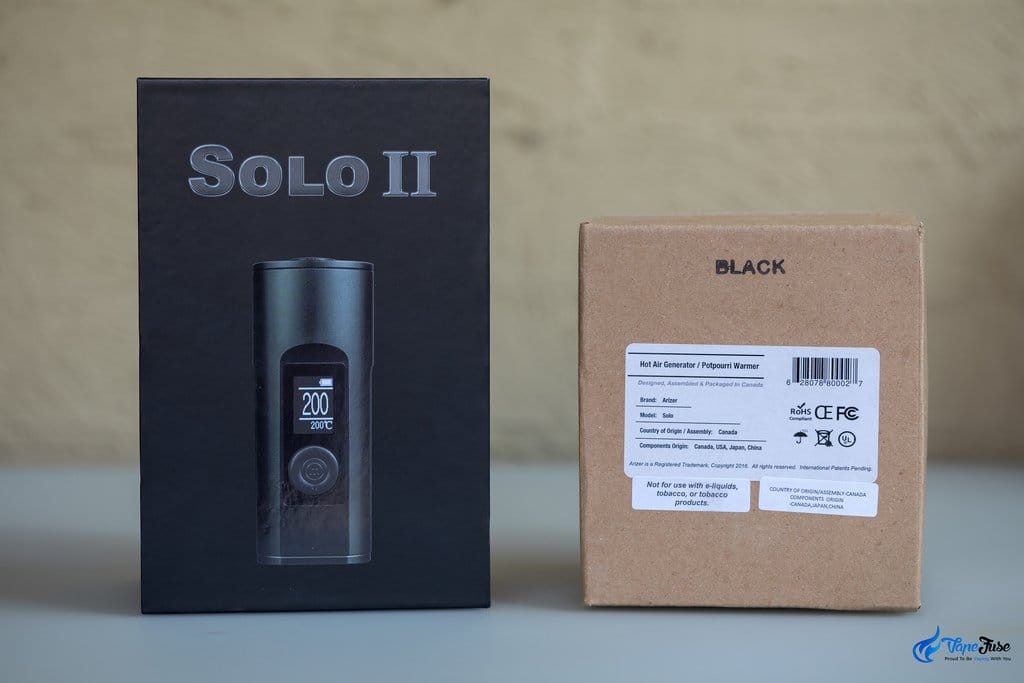 Arizer Solo vs Solo II - packaging