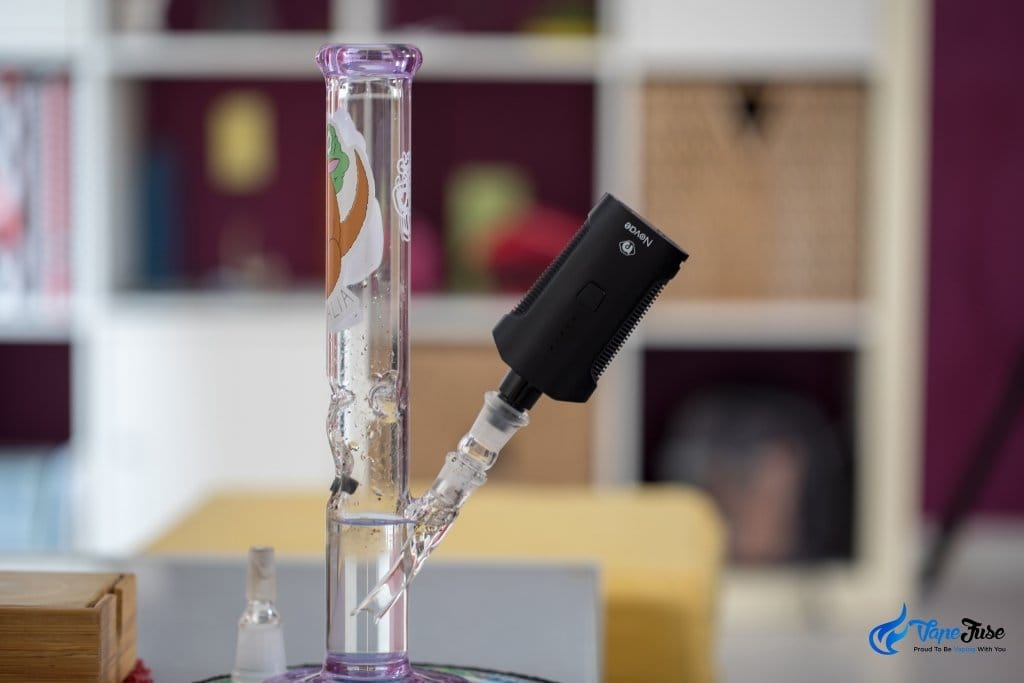 TopBond Novae Portable Vaporizer used with a bong