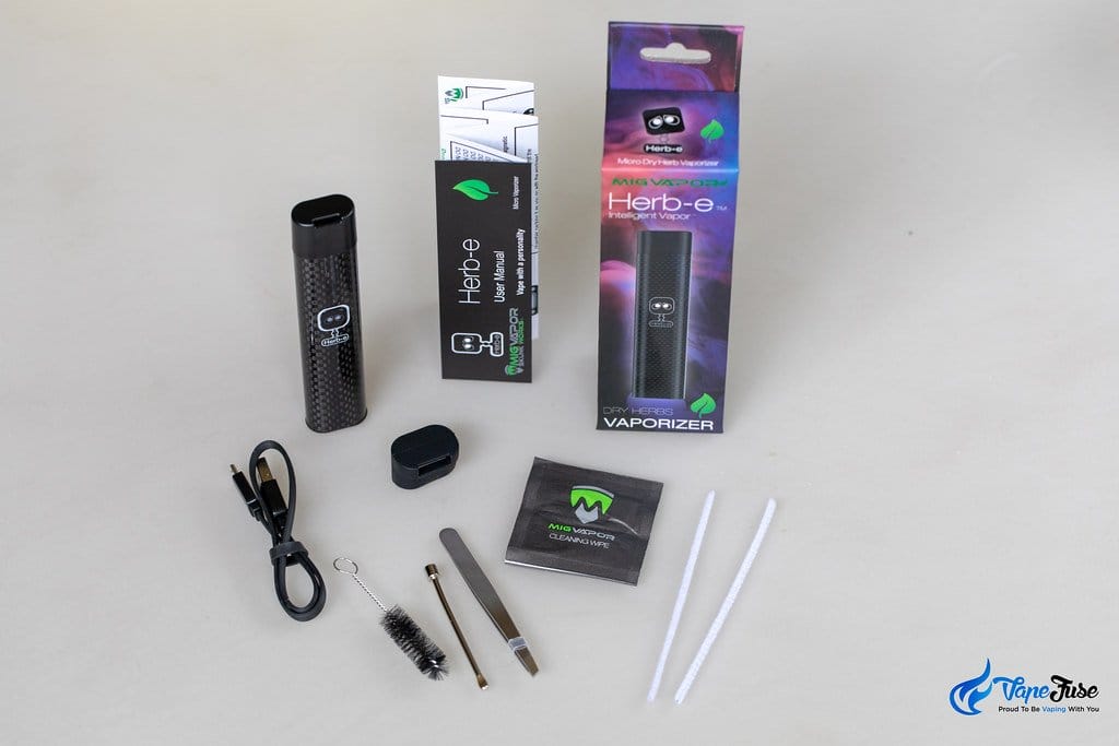 Herb-e Dry Herb Vaporizer kit inclusions