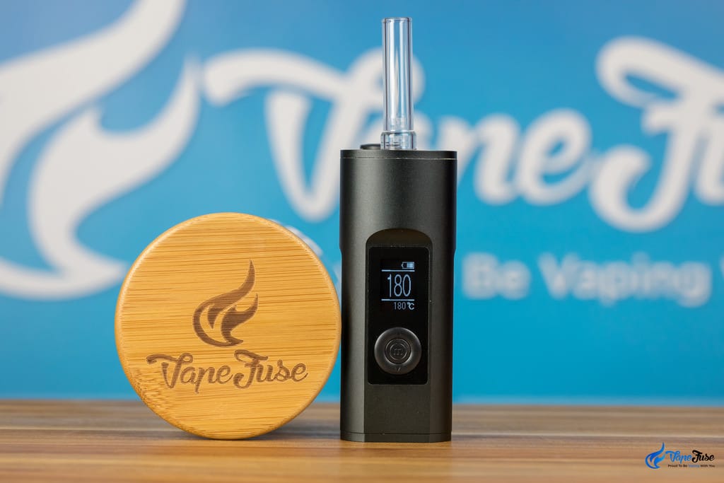 Arizer Solo II Carbon Black with VapeFuse Herb Jar -Bamboo Lid