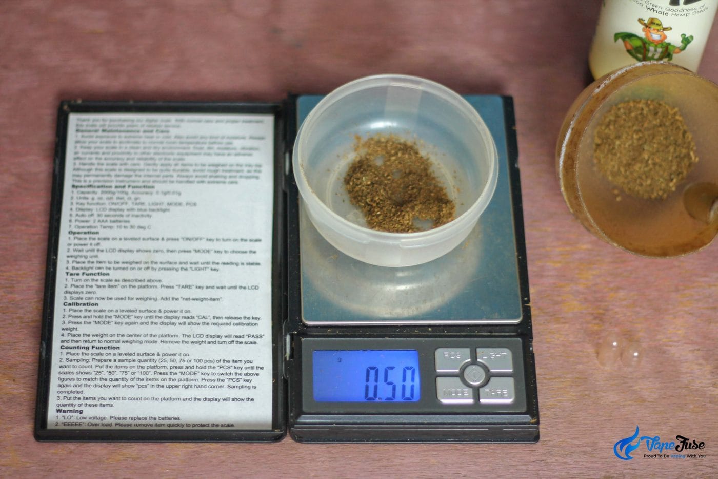 Cannabis AVB on scales